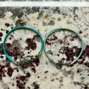 Turquoise and Silver Charm Bracelets